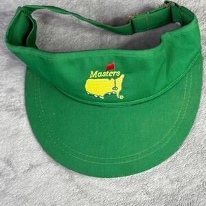 Masters‎ Golf Visor Unisex Adjustable Green Vintage Made in USA Logo Hat